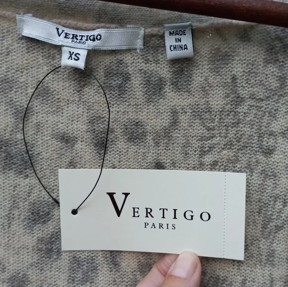 Vertigo Paris Lambswool/Angora Animal Print Long Sweater with Belt - Picture 5 of 14